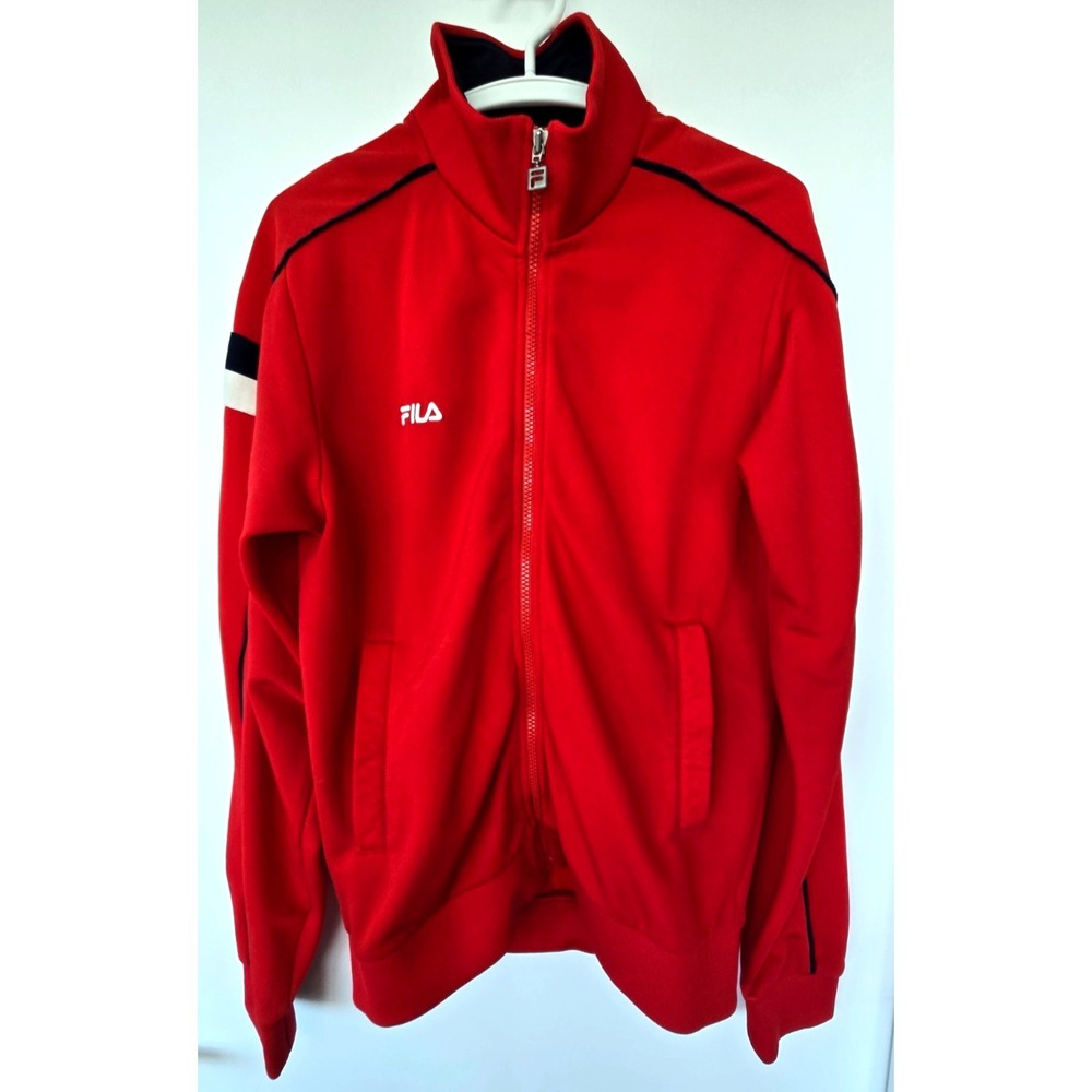Fila Track Jacket Red Men Sz 46 Retro Preppy School Athletic Sports